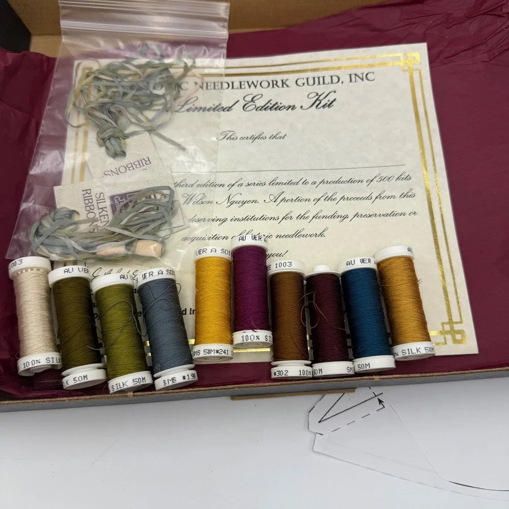 Historic Needlework Guild Victorian Pocket Purse Kit Tricia Wilson Nguyen Silk